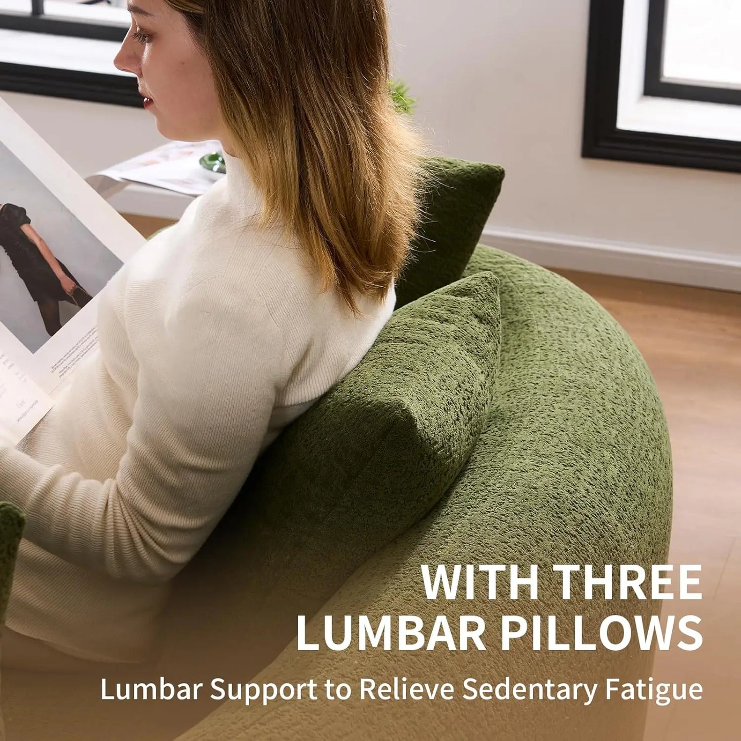 Chenille Small Curved Loveseat