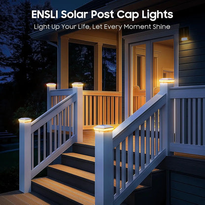 "Solar Post Cap Lights 6/12-Pack, 40-LED 30-Lumen 4x4 Fence Lights, 3 Modes for Wood/Vinyl Posts"