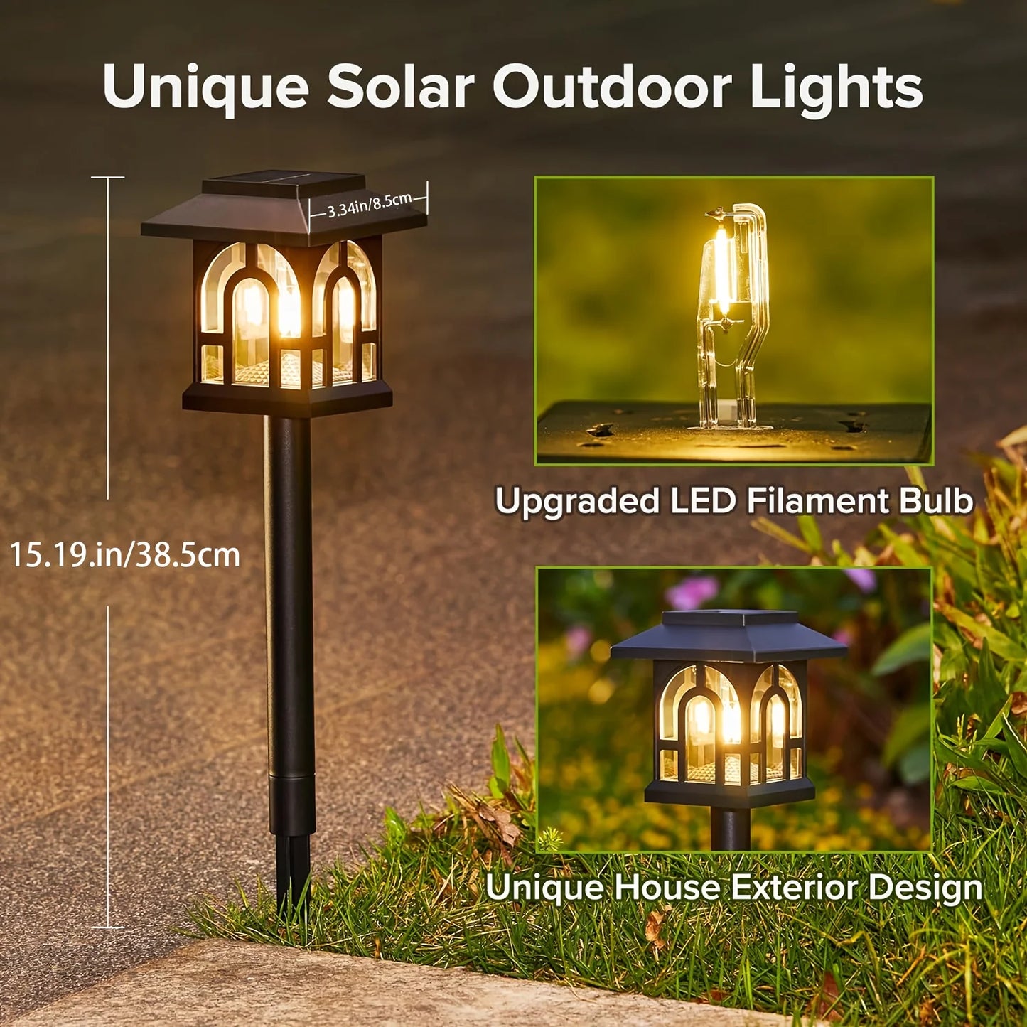 6/10 Pack Solar Landscape Lights for Yard, Lawn, Patio, Walkway