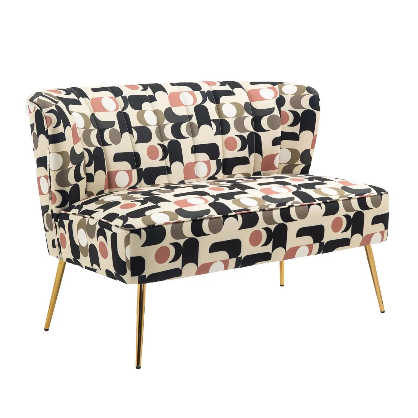 Velvet Contemporary Velvet Upholstered Love Seat