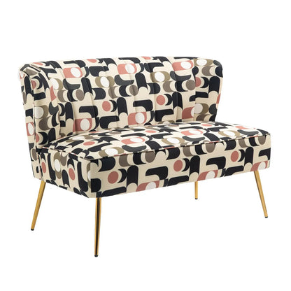 Velvet Contemporary Velvet Upholstered Love Seat