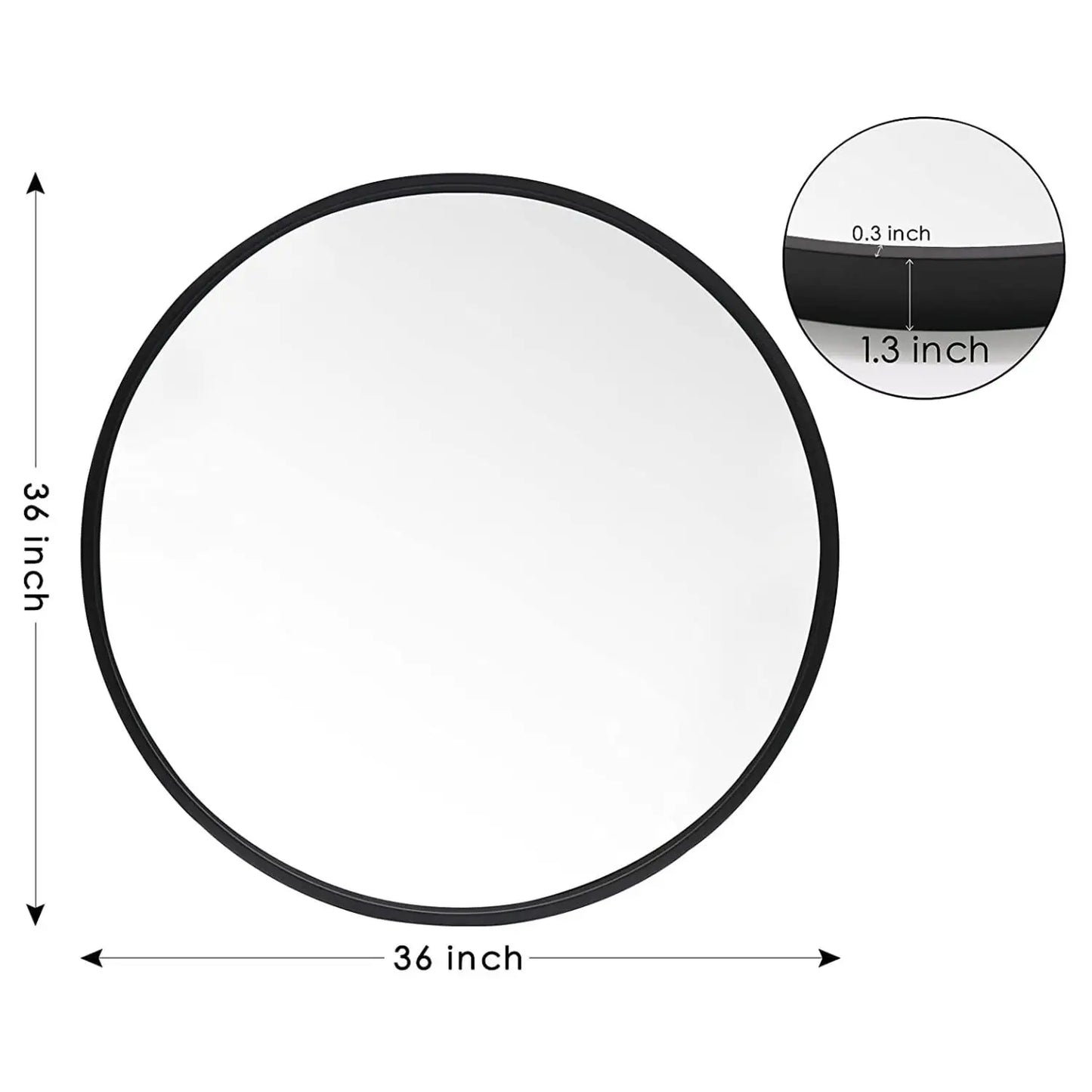 36 inch Circular Metal Wall Mirror