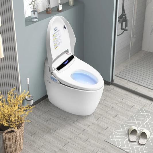 Smart Toilet w'Heated Bidet Seat, Intelligent Toilet Auto Open/Close Seat