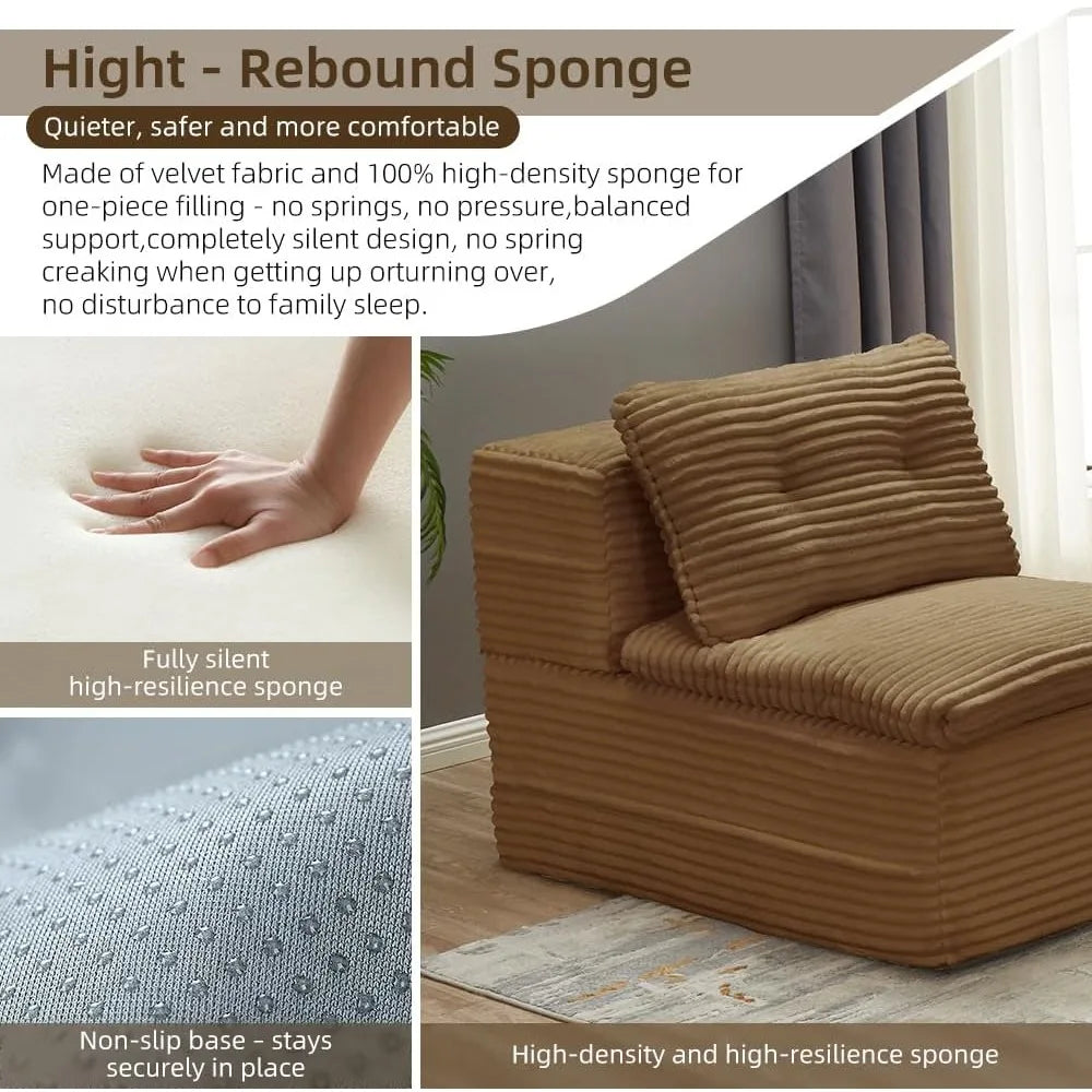 King Size Convertible Folding Sofa Bed, Corduroy Boneless