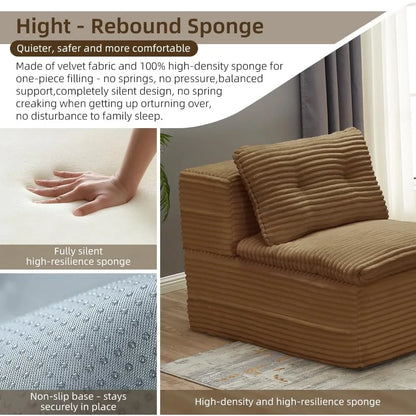 King Size Convertible Folding Sofa Bed, Corduroy Boneless