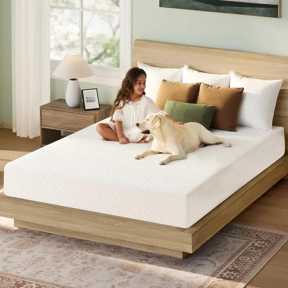 Gel Memory Foam Mattress in a Box, Fiberglass Free, Breathable