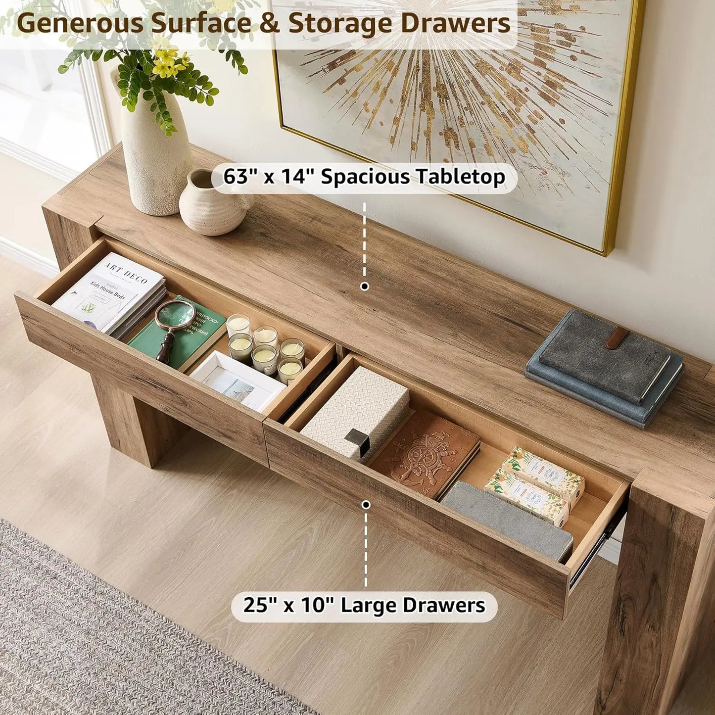 Modern Entryway Console Table with Drawers