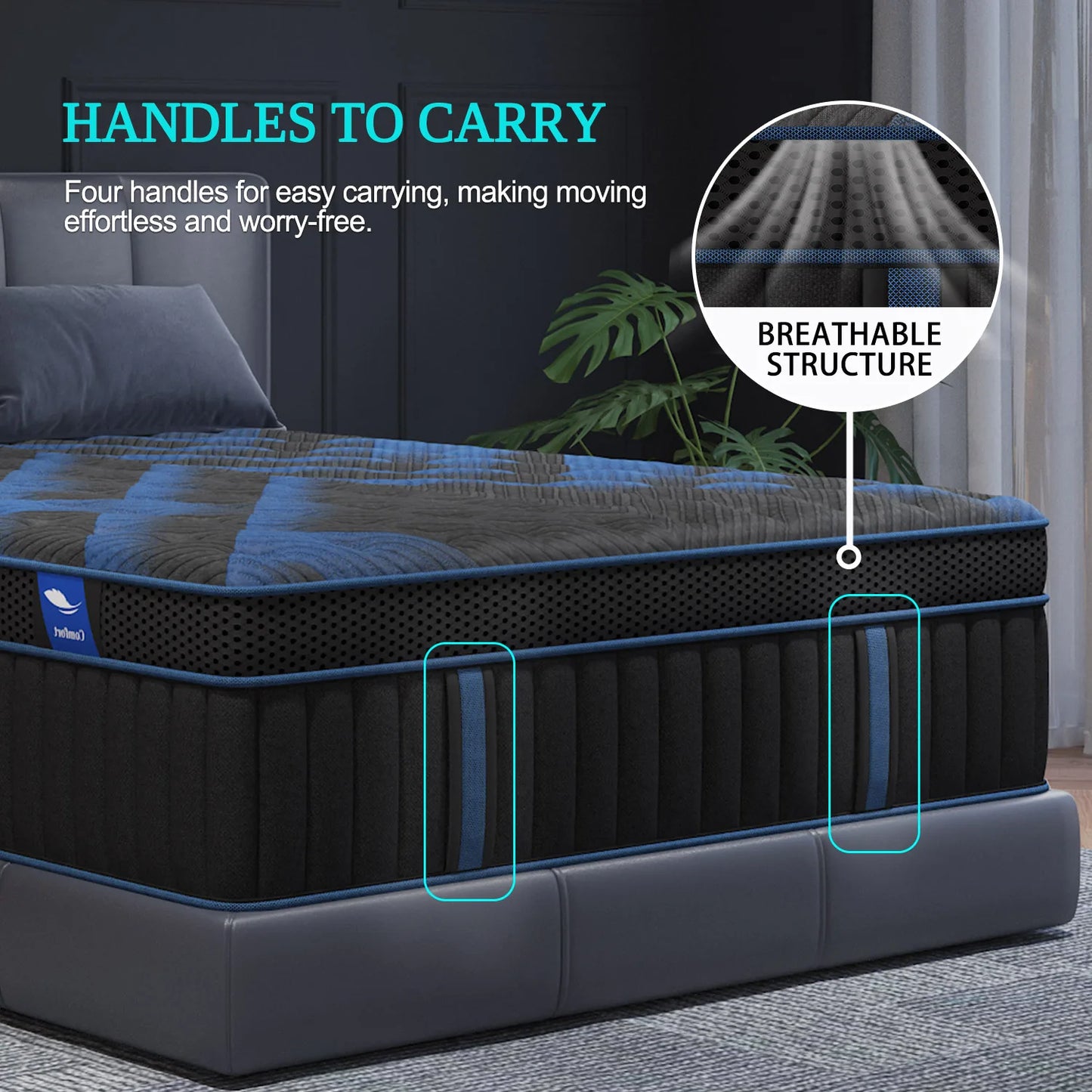 Gel Memory Foam Hybrid Pocket Spring Mattress Medium Firm Motion Isolation