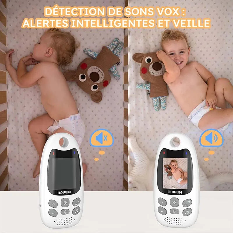 Portable Baby
Baby Monitor w/Camera, Vox Function, Temperature Sensor