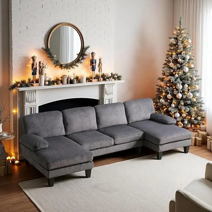 Sectional U-Shaped Sofa with Double Chaise