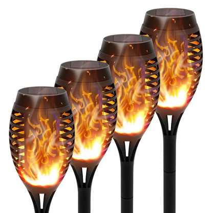 Waterproof Outdoor LED Solar Torch Lights w/Flickering Flame