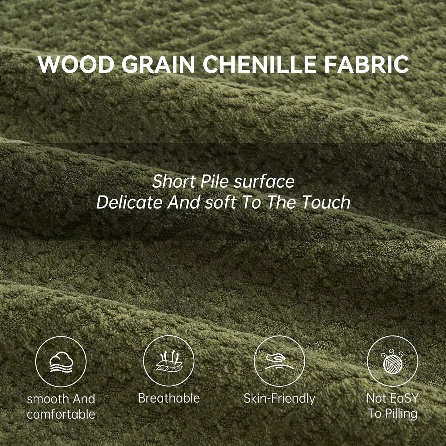 Chenille Small Curved Loveseat