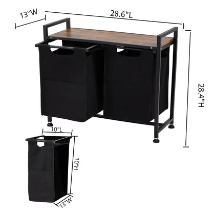 Laundry Hamper Sorter, Removable Bags & Shelf