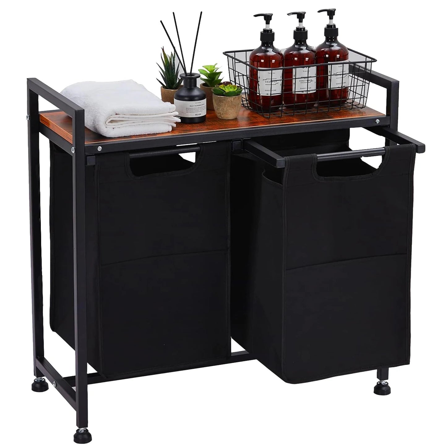 Laundry Hamper Sorter, Removable Bags & Shelf