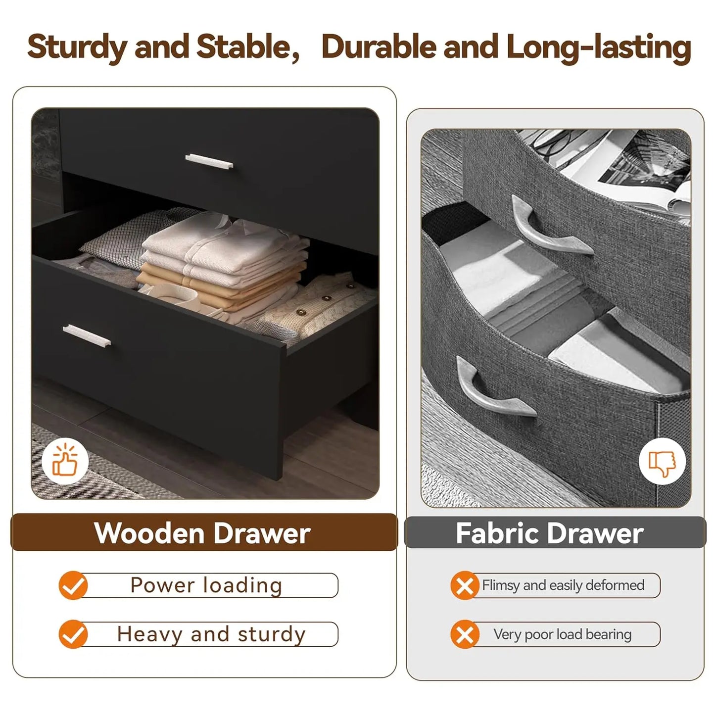 Wooden Dresser with Power Outlets